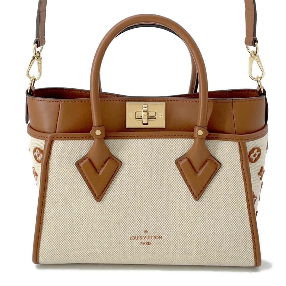 Louis Vuitton handbag canvas leather On My Side shoulder bag Monogram